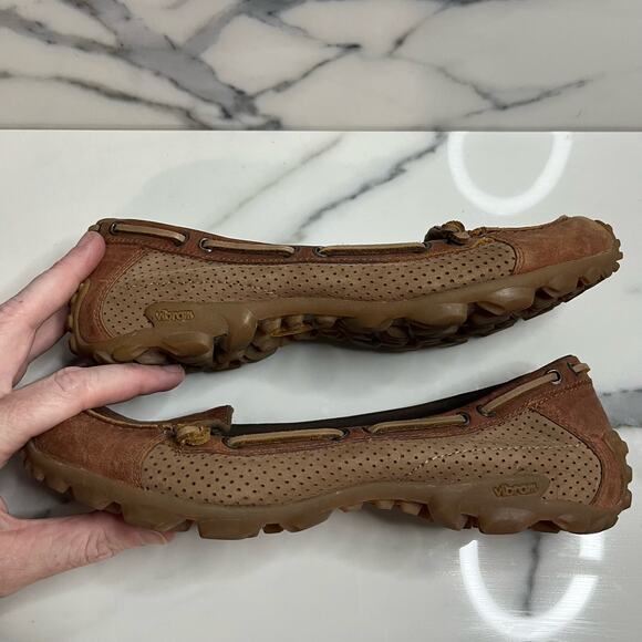 Merrell J76466 Women's Brown Leather Outdoor Vibram Slip On Marina Loafers Sz 7 - Picture 7 of 8